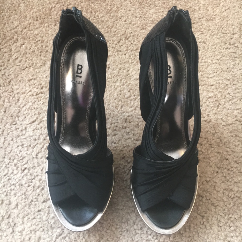 Bakers Giovanna Sexy Black Platform Heels Gem